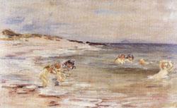 William mctaggart Bathing Girls,White Bay Cantire(Scotland) Spain oil painting art